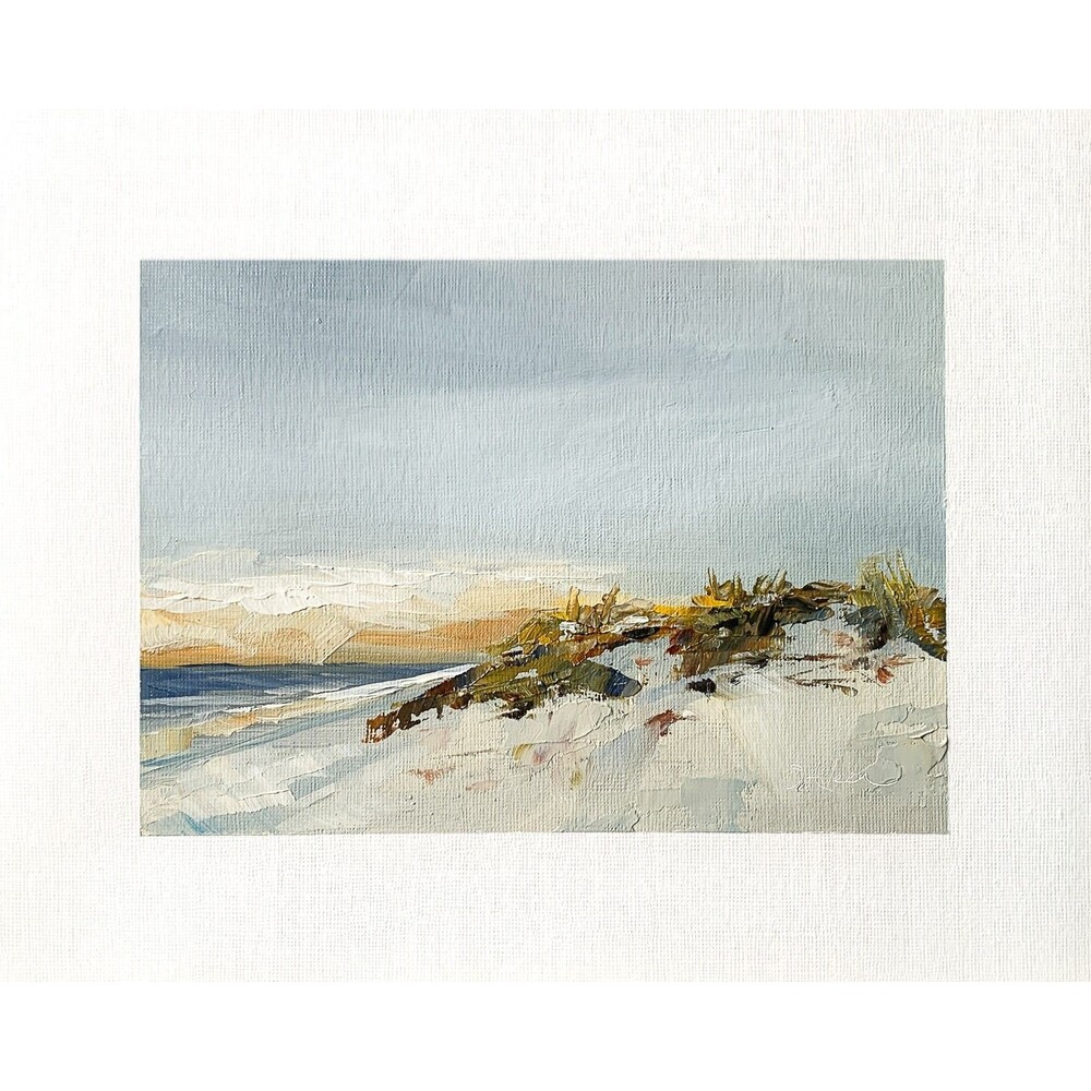 8x10 Original Oil Seascape Painting Clouds Sunset Beach Impressionist Art Signed